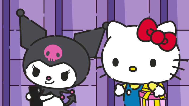 Ảnh nền Kuromi và Hello Kitty