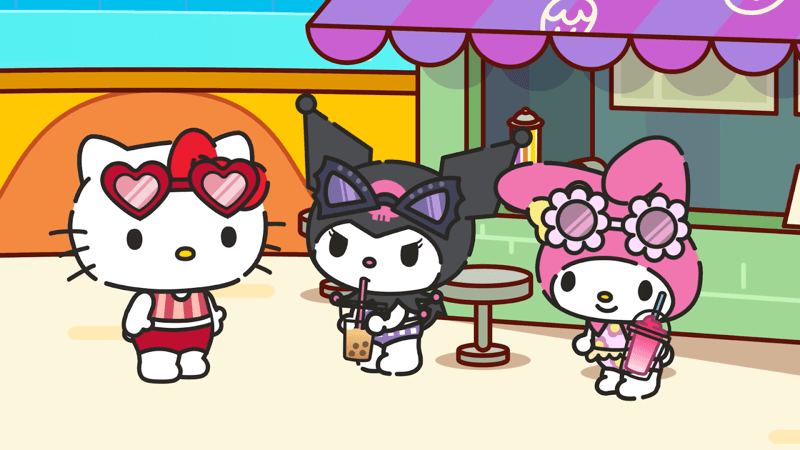 Ảnh nền Kuromi và Hello Kitty