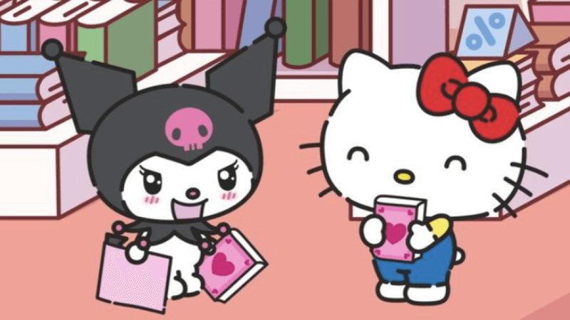 Ảnh nền Kuromi và Hello Kitty