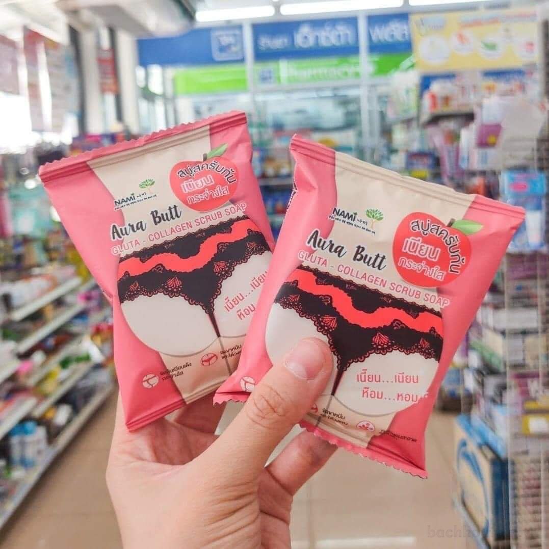 Xà phòng tắm tẩy tế bào chết toàn thân Ura Butt Gluta Collagen Scrub soap Thái Lan