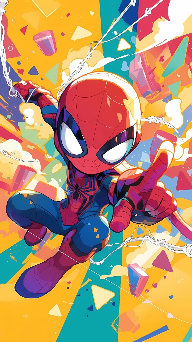 ảnh nền người nhện chibi đáng yêu