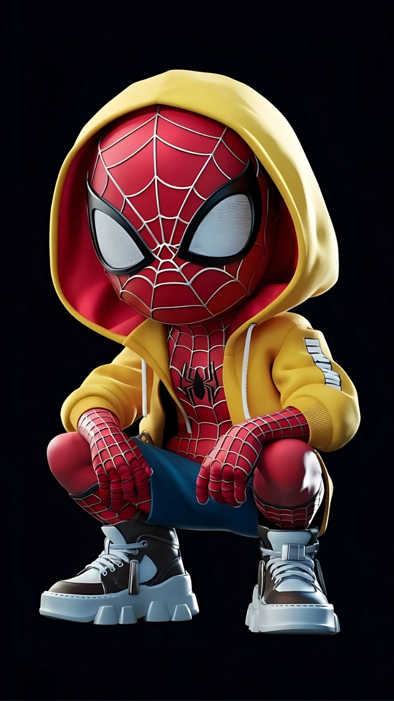 ảnh nền người nhện chibi đơn giản