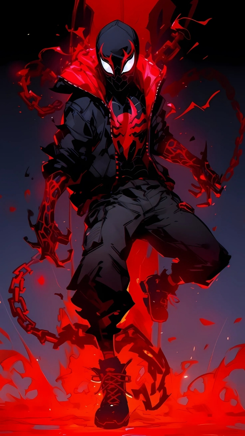 ảnh nền người nhện màu đen hấp dẫn