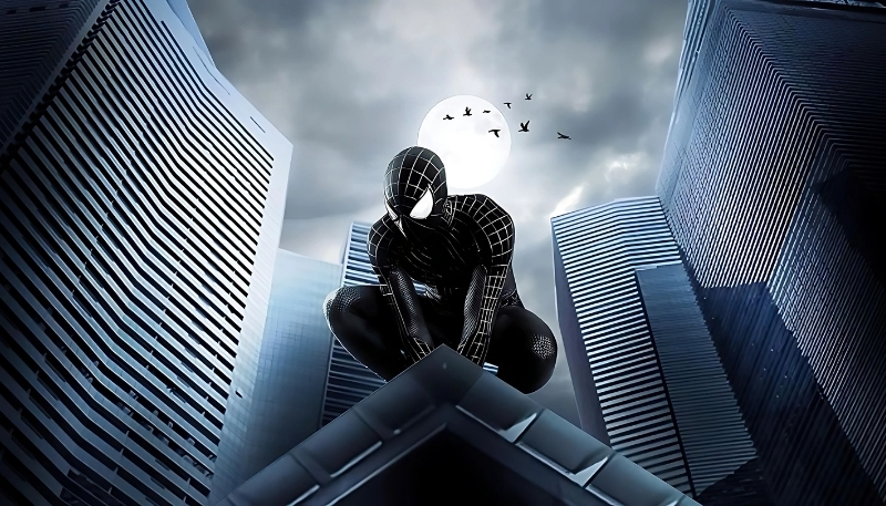 ảnh nền người nhện màu đen ấn tượng