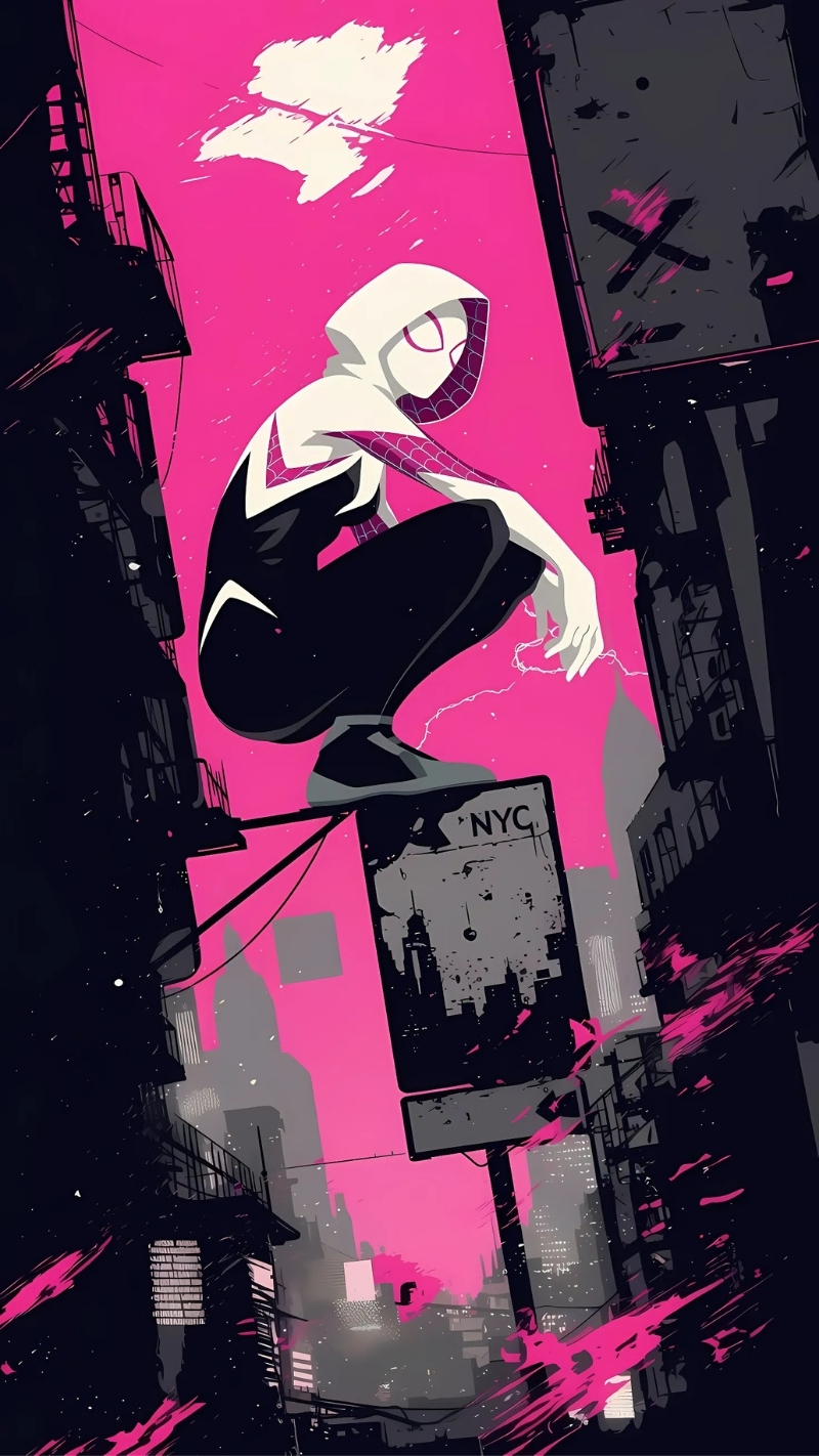 ảnh nền người nhện màu hồng rộn ràng