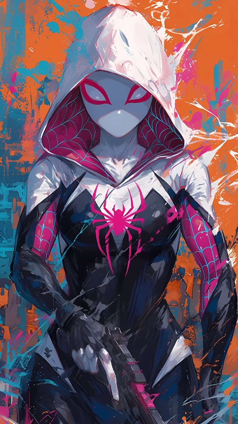 ảnh nền người nhện màu hồng tinh tế