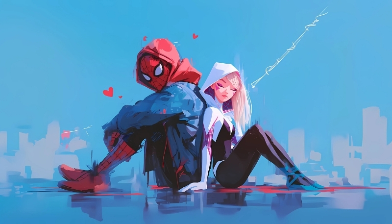 ảnh nền người nhện màu hồng huyền ảo