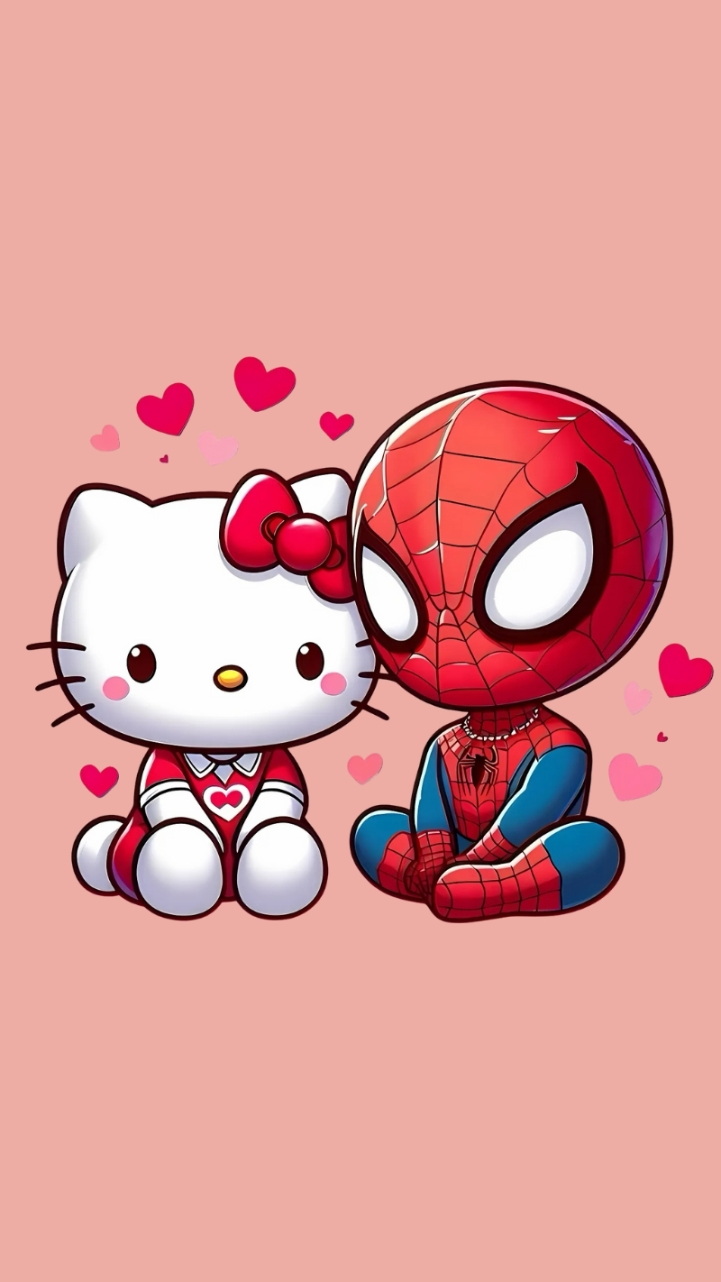 ảnh nền người nhện hello kitty ấn tượng