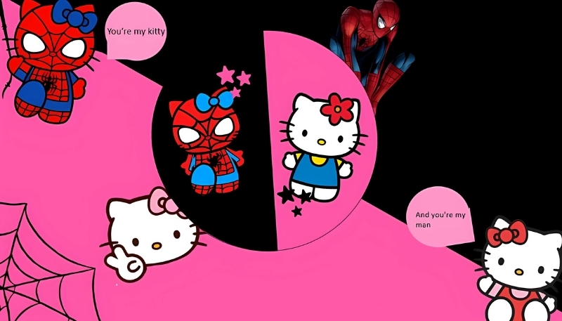 ảnh nền người nhện hello kitty mềm mại