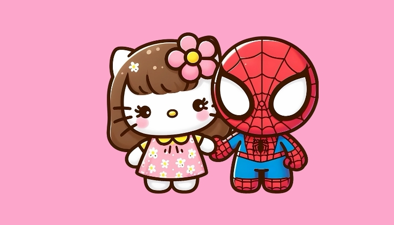 ảnh nền người nhện hello kitty tinh tế