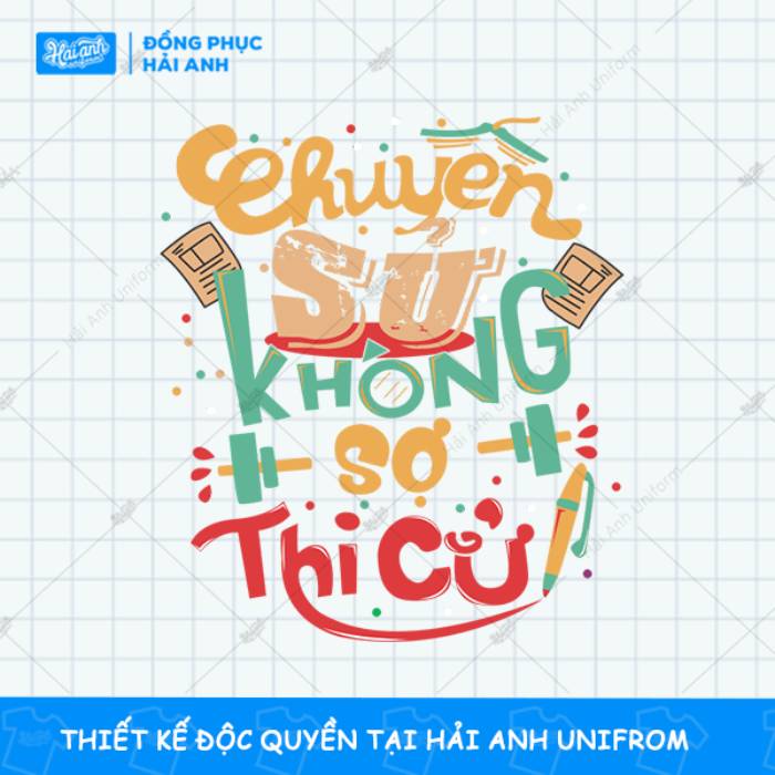 Logo áo lớp sáng tạo "chuyên sử không sợ thi cử"