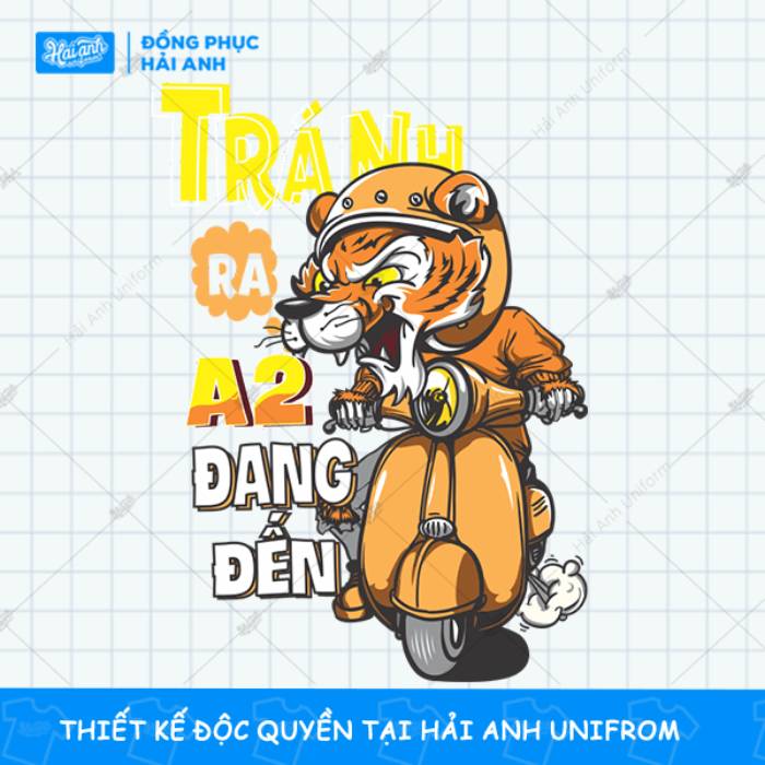 Mẫu Hình in Slogan "Tránh ra, a2 đang đến"