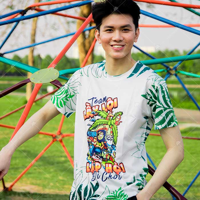 Mẫu áo thun cộc tay in hình “Team Lầy Lội” với hình in nổi bật, cá tính