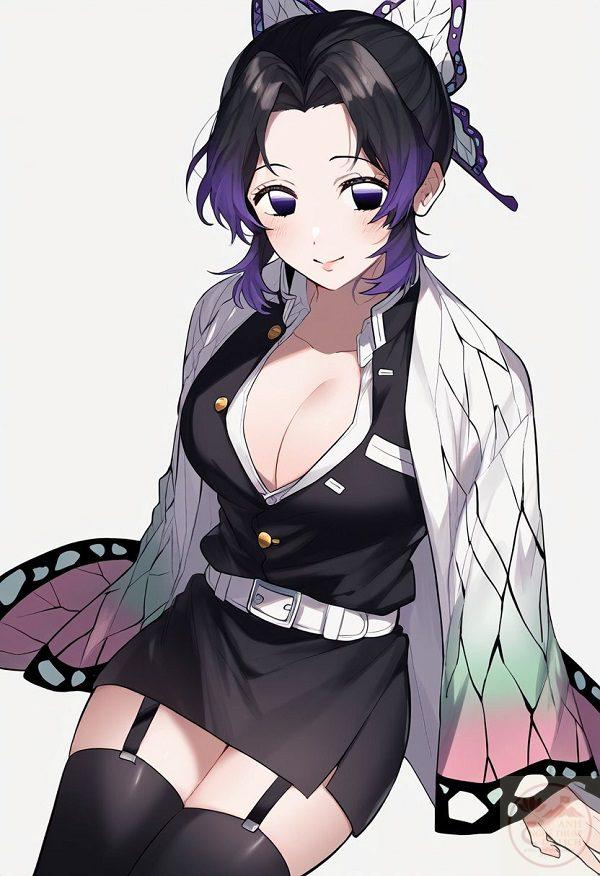 Một khoảnh khắc đầy cuốn hút khi Shinobu nhẹ nhàng vuốt tóc