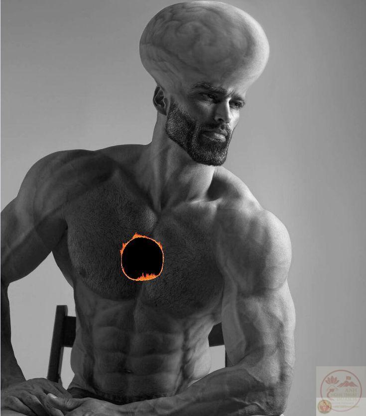 Meme Chad gương mặt góc cạnh thường xuất hiện trong các diễn đàn giải trí