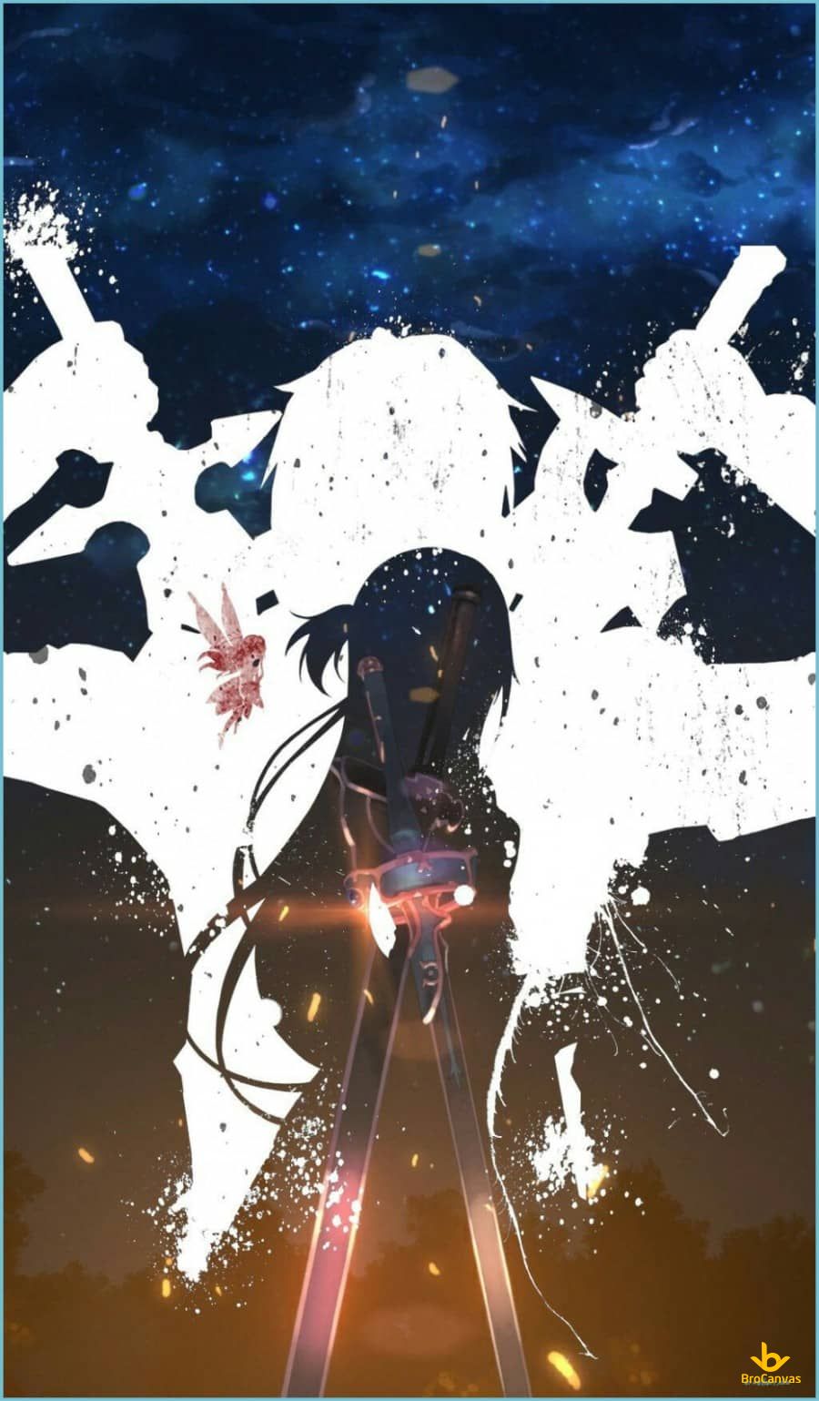 Hình Nền điện Thoại Song Kiếm Của Kirito Và Asuma