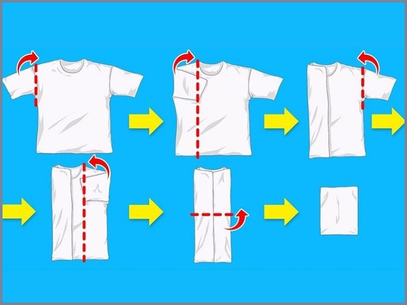 cách gấp áo thun có cổ