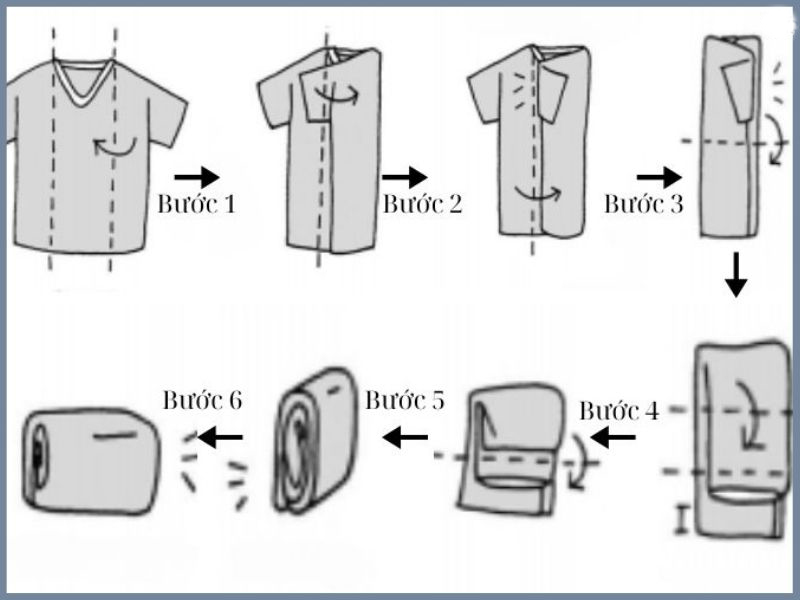 gấp áo phông có cổ