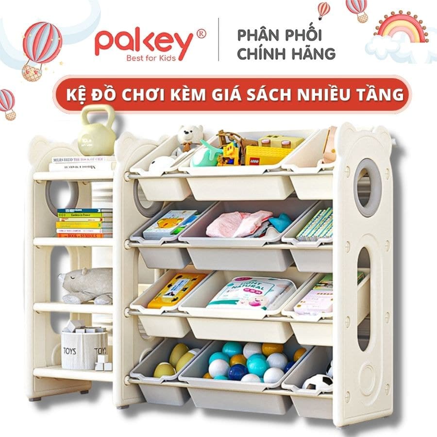 Các tầng và ngăn đựng đồ thường có độ cao phù hợp với chiều cao của bé, giúp bé dễ dàng tiếp cận và lấy đồ chơi một cách dễ dàng nhất