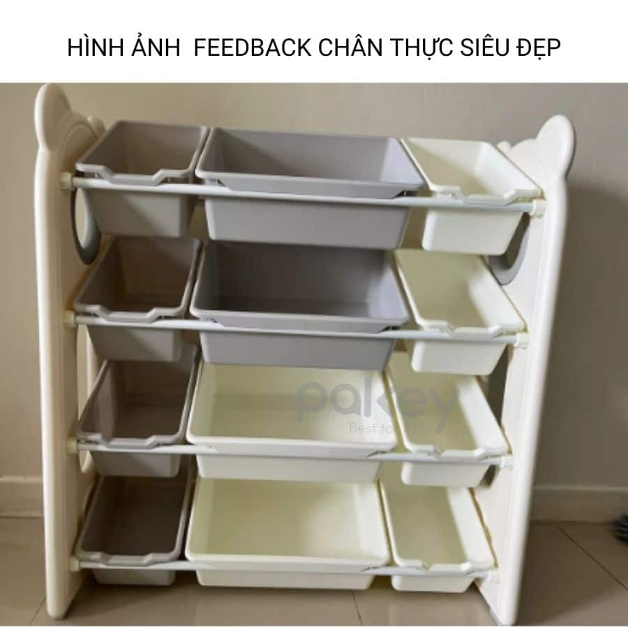 Kệ đồ chơi Pakey ghi trắng là lựa chọn hoàn hảo cho các gia đình có con nhỏ