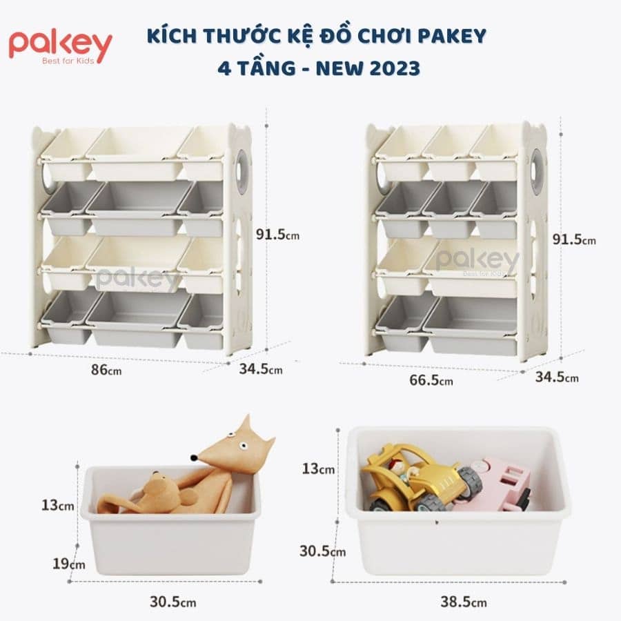 Với hai size M và L, ba mẹ có thể lựa chọn kích thước phù hợp với không gian và nhu cầu lưu trữ đồ chơi của bé