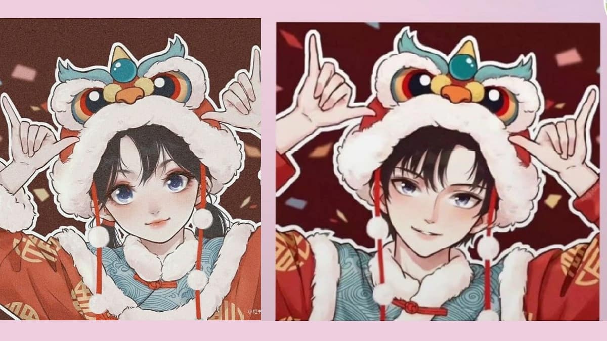 Ảnh avatar đôi tết đáng yêu hình 1