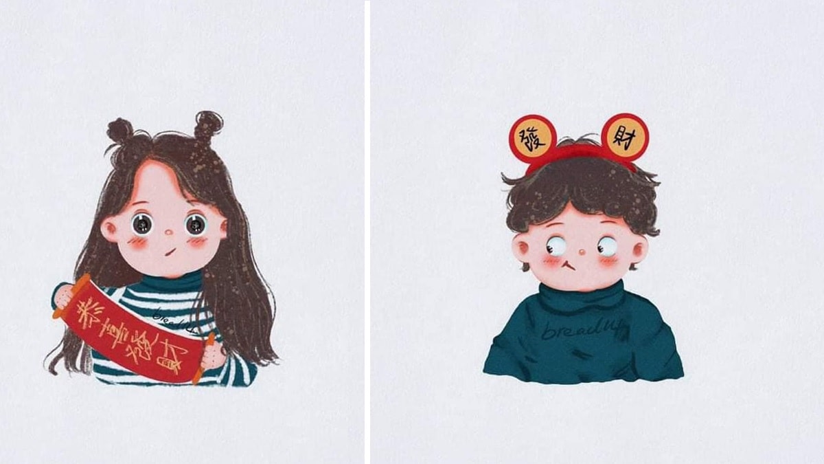 Ảnh avatar đôi tết đáng yêu hình 9