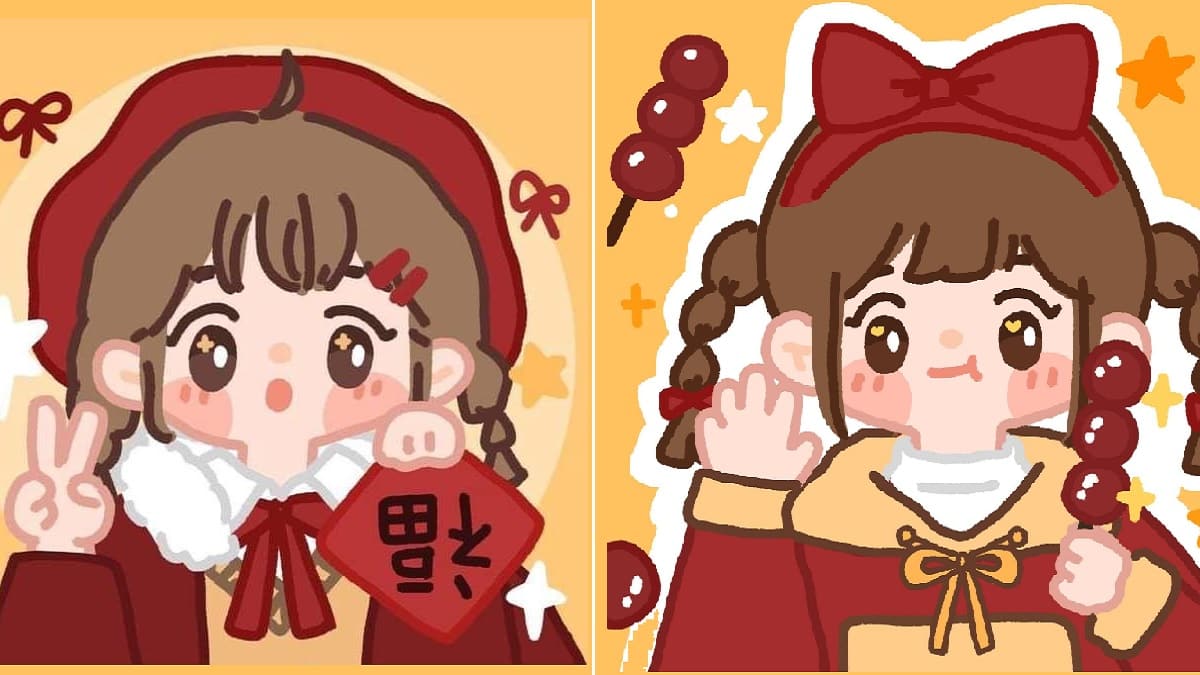 Ảnh avatar tết cho đôi bạn thân hình 2