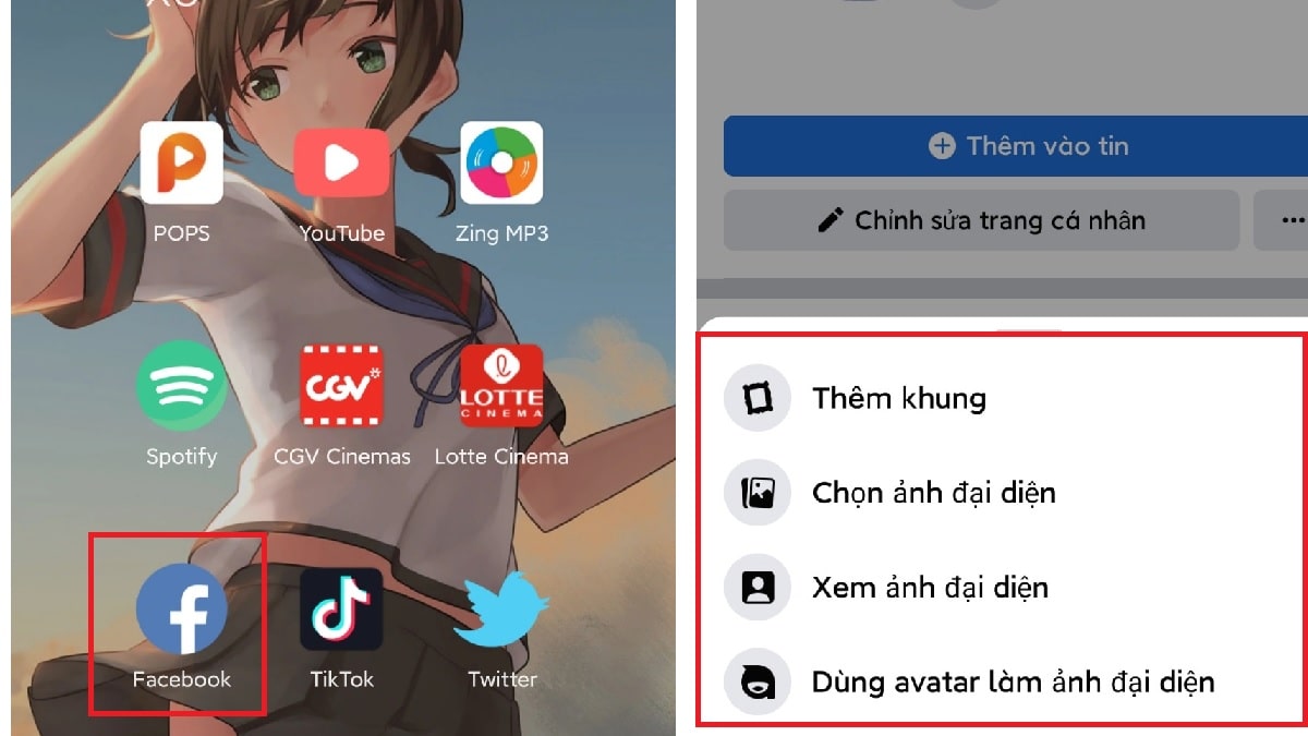 Cách tạo avatar tết trên điện thoại bước 1