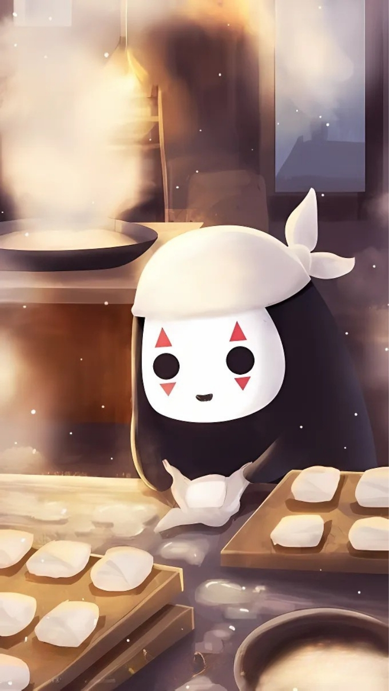 Ảnh nền Vô Diện chibi dễ thương cho smartphone