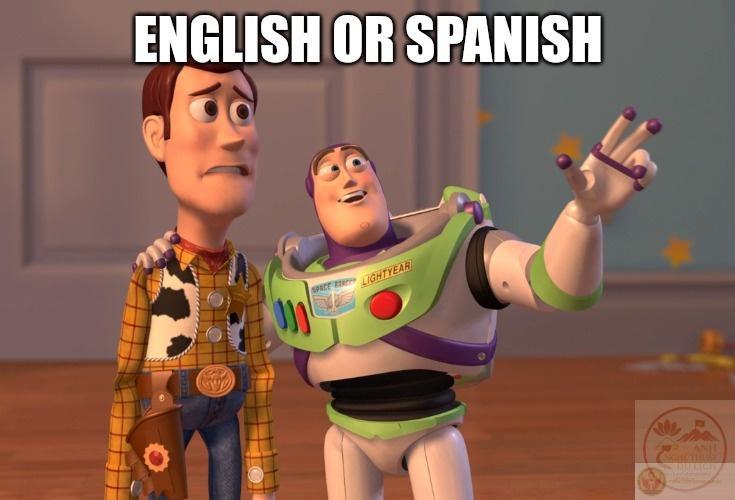 câu hỏi english or spanish meme