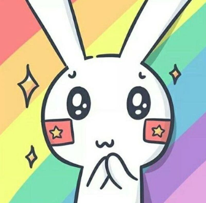 Ảnh thỏ bảy màu meme đặt avatar