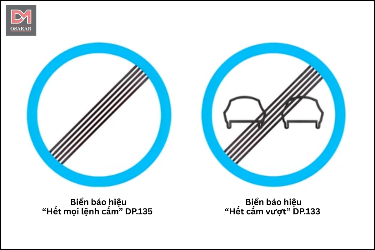 So sánh biển báo hiệu hết cấm vượt và hết mọi lệnh cấm