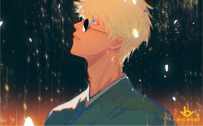 ảnh anime ngầu Gojo Satoru suy tư