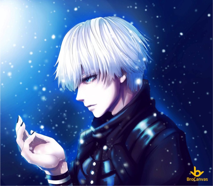 Ảnh anime nam đẹp Kaneki Ken ngày tuyết rơi