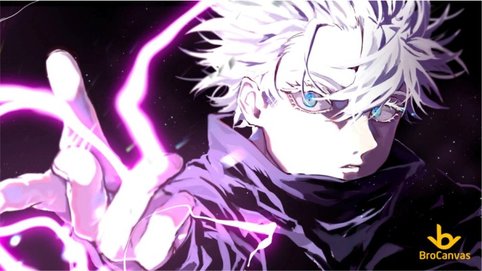 Ảnh anime giáo viên Gojo Satoru thi triển chú thuật
