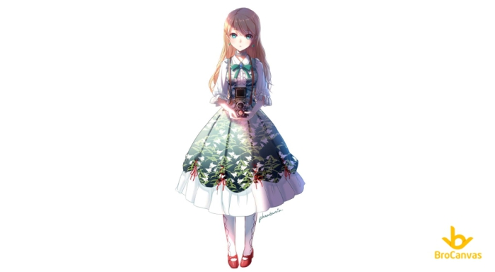 Ảnh anime nữ đẹp cô gái cùng bộ váy hoa