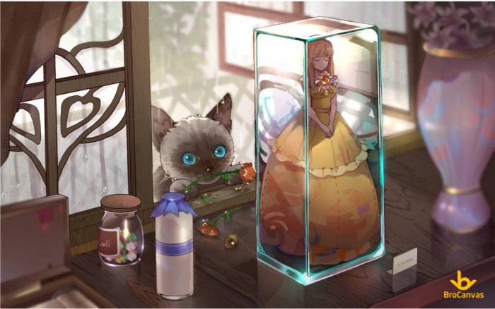 ảnh anime nữ đẹp cô gái trong hộp