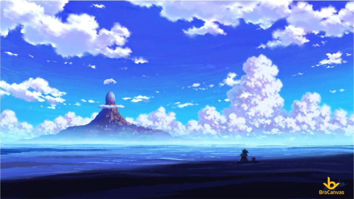 ảnh anime phong cảnh mây trời