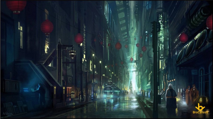 ảnh anime phong cảnh phố hiện đại