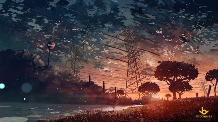 ảnh phong cảnh anime chiều tà