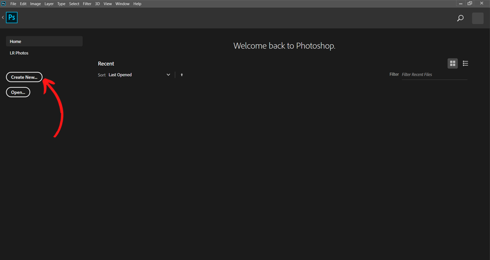 Cách tạo trang làm việc mới trên Photoshop - Bước 1