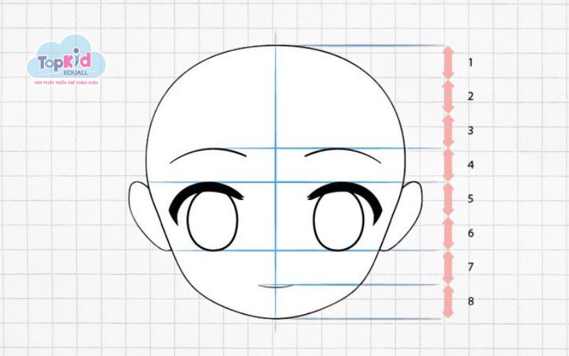 Bước 1 - Phác hình đầu và khuôn mặt