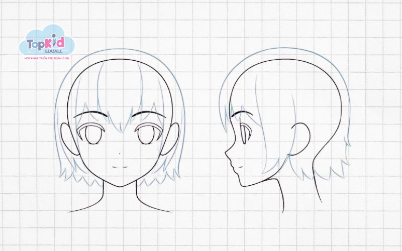 Bước 3 - Vẽ tóc chibi đơn giản