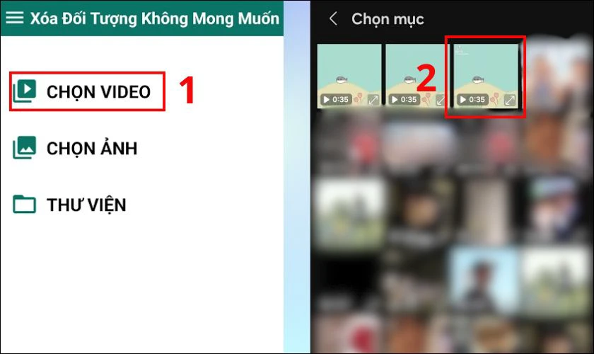 Mở Remove Unwanted Object và nhấn CHỌN VIDEO