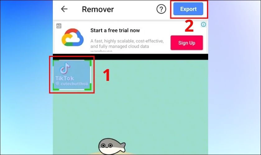 Điều chỉnh kích thước và kéo khung đen che hết phần chữ
