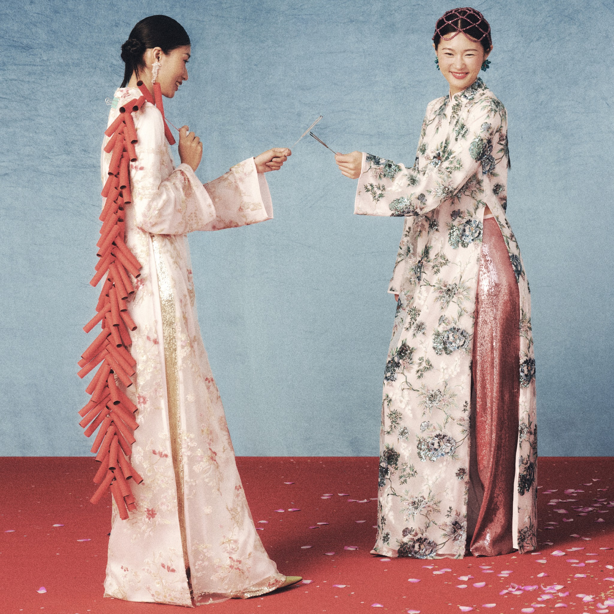 hoạ tiết Áo dài Tết Xéo Xọ