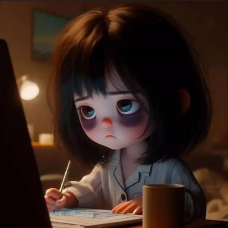 Meme chạy deadline thâm mắt