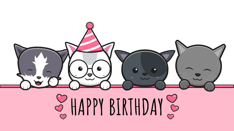 chibi hình vẽ cute chúc mừng sinh nhật