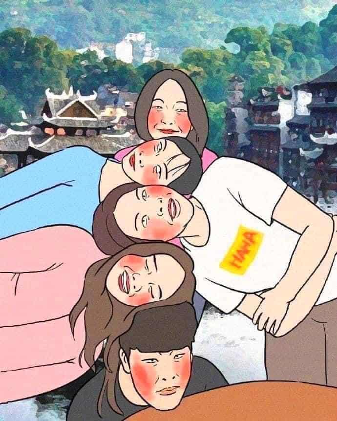 Kiểu trồng cây chuối đơn giản nhưng lên hình "siêu lầy" cho tem đông người - Nguồn ảnh: Internet